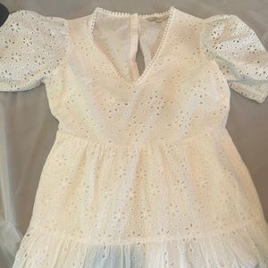 Boden white eyelet open back sundress